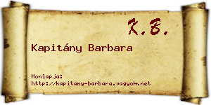 Kapitány Barbara névjegykártya
