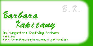 barbara kapitany business card