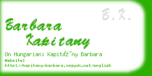 barbara kapitany business card